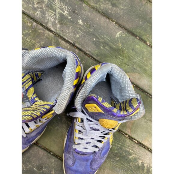 Vintage Reebok Retro Pump Shaq Attaq LSU Lakers Purple Yellow Shoes Men’s Sz 10 - Picture 8 of 10